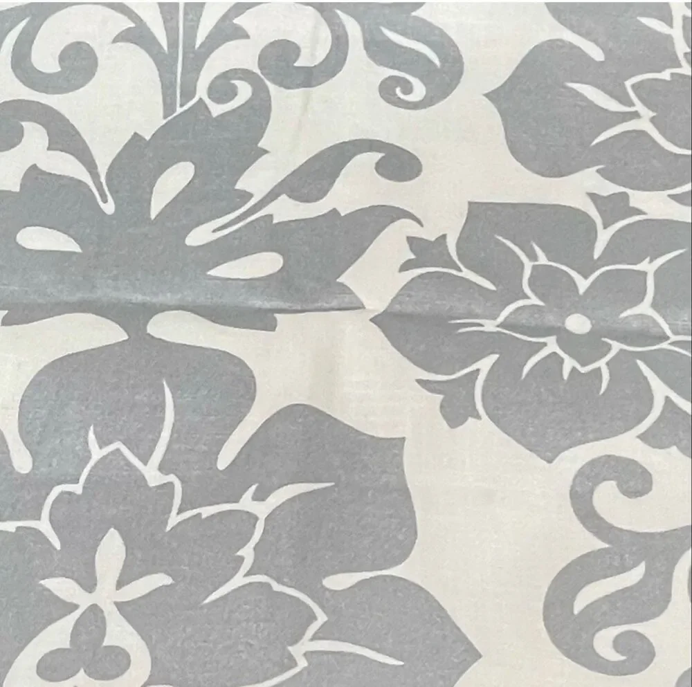 Pottery Barn Damask Metallic Silver Table Runner